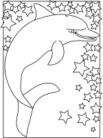 A coloring page of dolphin