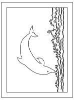 A coloring page of dolphin