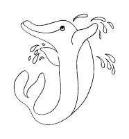 A coloring page of dolphin