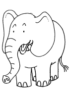 A coloring page of elephant