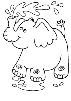 A coloring page of elephant