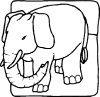 A coloring page of elephant