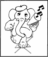 A coloring page of elephant