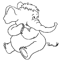 A coloring page of elephant