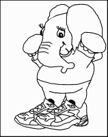 A coloring page of elephant