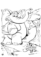 A coloring page of elephant