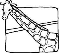 A coloring page of giraffe