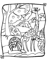 A coloring page of giraffe