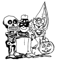 A coloring page of halloween