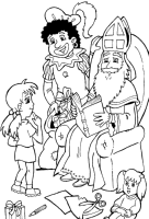 A coloring page of sinterklaas