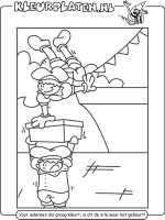 A coloring page of sinterklaas