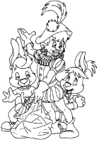 A coloring page of sinterklaas