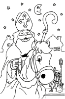 A coloring page of sinterklaas