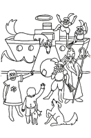 A coloring page of sinterklaas