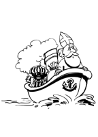 A coloring page of sinterklaas