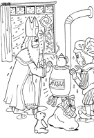 A coloring page of sinterklaas