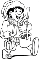 A coloring page of sinterklaas