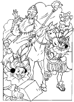 A coloring page of sinterklaas