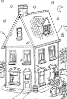 A coloring page of sinterklaas