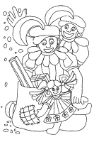 A coloring page of sinterklaas
