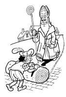 A coloring page of sinterklaas