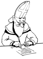 A coloring page of sinterklaas