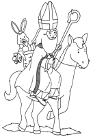 A coloring page of sinterklaas