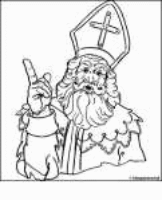 A coloring page of sinterklaas