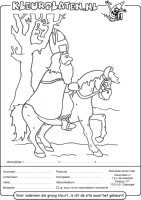 A coloring page of sinterklaas