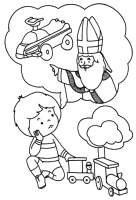 A coloring page of sinterklaas