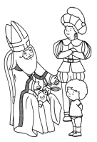 A coloring page of sinterklaas