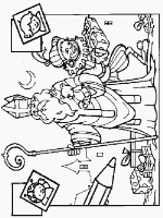 A coloring page of sinterklaas