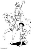A coloring page of sinterklaas