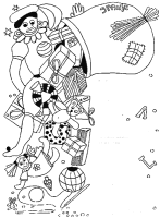 A coloring page of sinterklaas