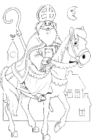 A coloring page of sinterklaas