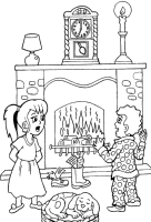 A coloring page of sinterklaas