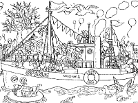A coloring page of sinterklaas