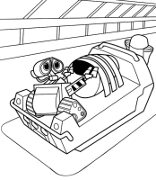 A coloring page of wall-e