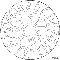 A coloring page of alphabet