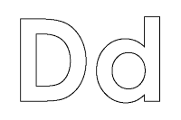 A coloring page of alphabet