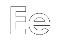 A coloring page of alphabet