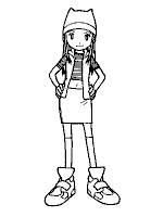 A coloring page of digimon