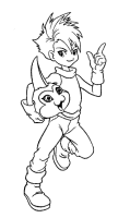 A coloring page of digimon