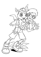 A coloring page of digimon