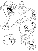 A coloring page of digimon