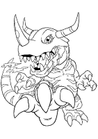 A coloring page of digimon