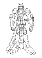A coloring page of digimon