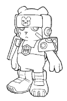 A coloring page of digimon