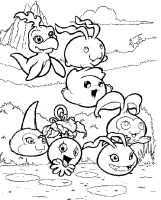 A coloring page of digimon