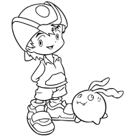 A coloring page of digimon